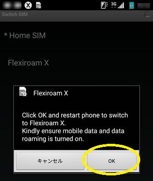 Fujitsu arrowsM03,貼るSIM,Flexiroam X